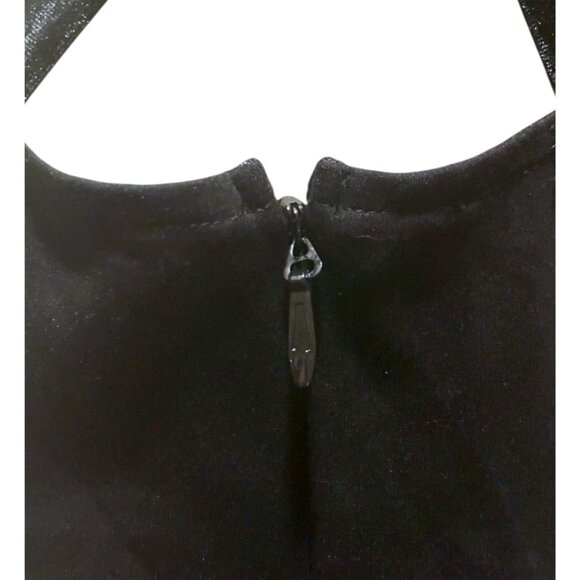 Y2K Bebe Halter Dress S Velour Bodycon Bandage Sexy Club Vamp Femme Bombshell - Picture 7 of 13